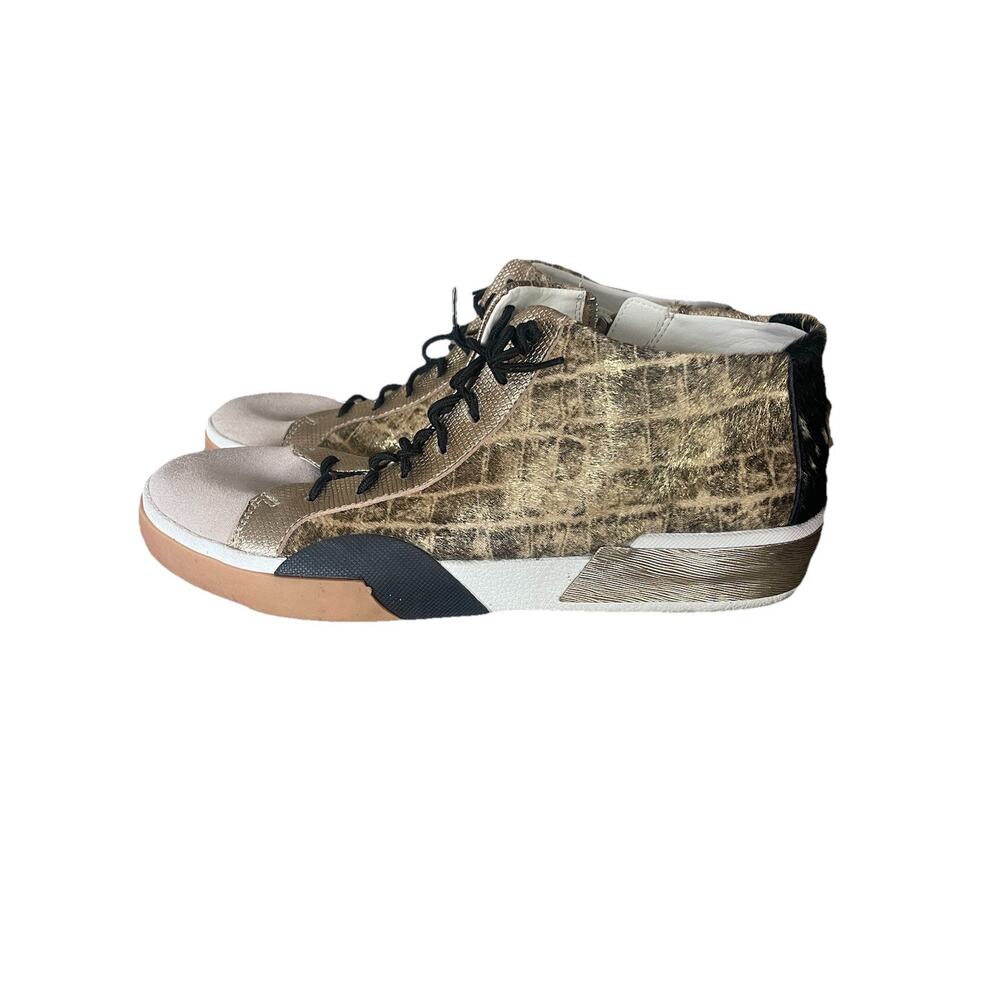 Dolce Vita Zoel Sneakers in Gold Multi Animal Print Calf Hair Women's 9.5